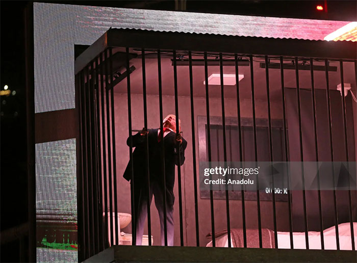 Donald Trump Mask in Tehran: Actor Appears in Mock Prison Cell at ...